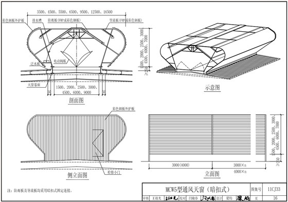 MCW5型通風天窗結(jié)構(gòu)示意圖