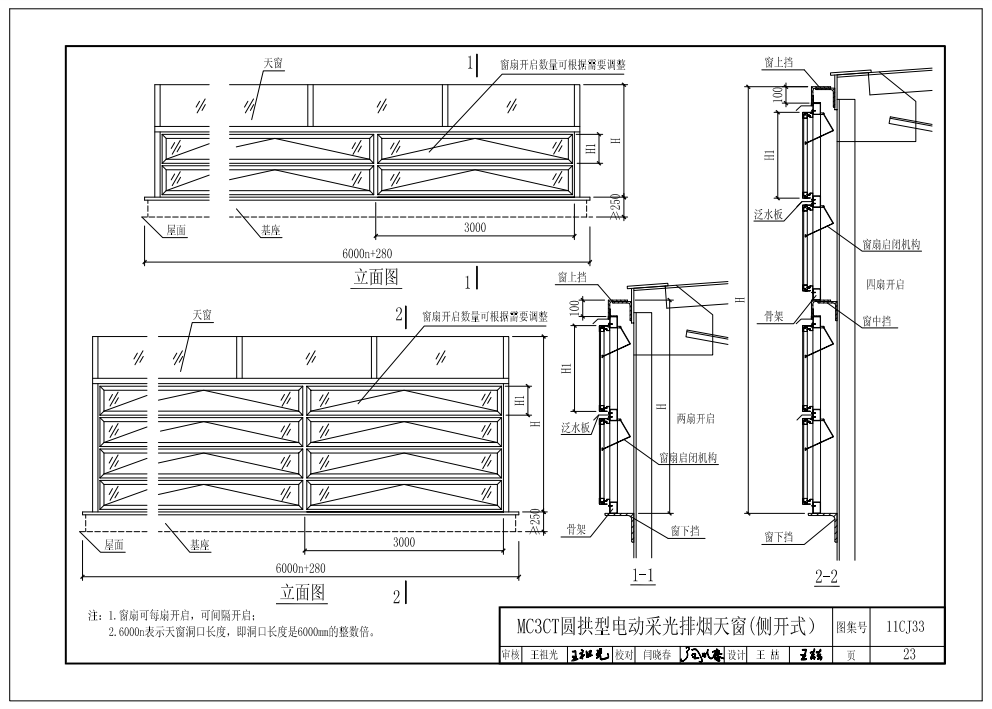 MC3CT圓拱型電動采光排煙天窗(側開式) MC3CT圓拱型電動采光排煙天窗(側開式)