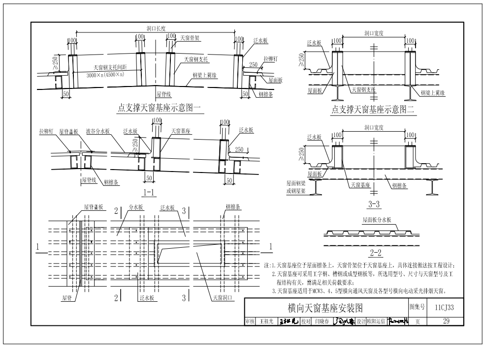 11cj33橫向天窗基座安裝圖 11cj33橫向天窗基座安裝圖